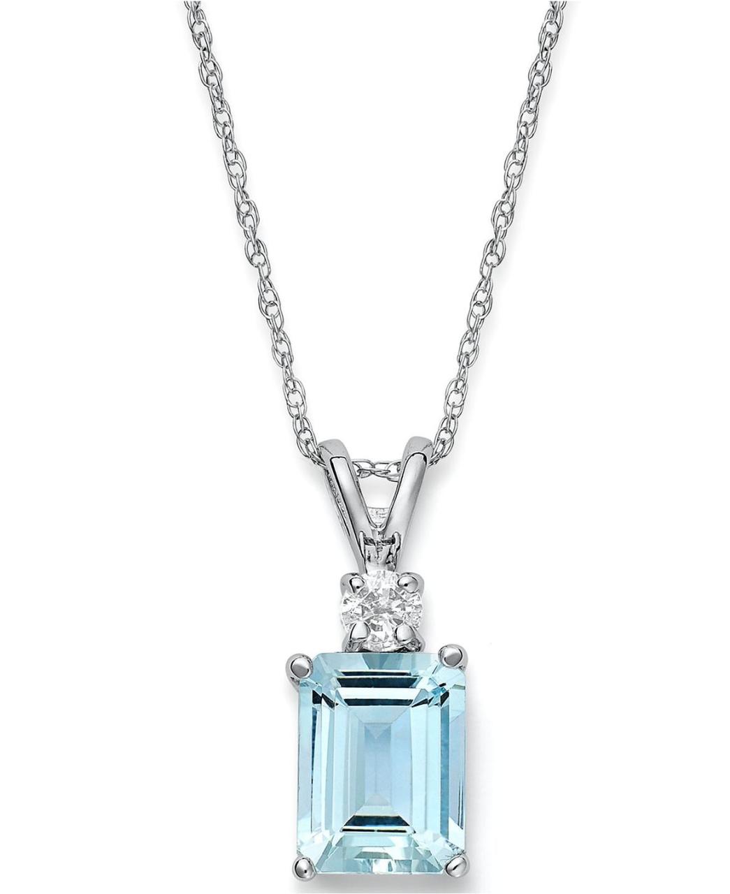 Pırlanta Altın Aquamarine Kolye