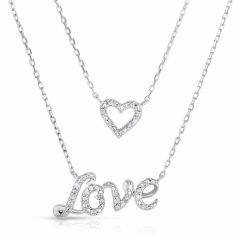 Pırlanta Altın Love Kalp Kolye