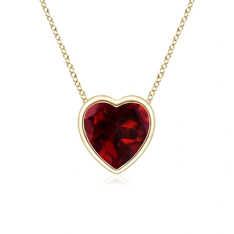 Garnet Altın Kalp Kolye