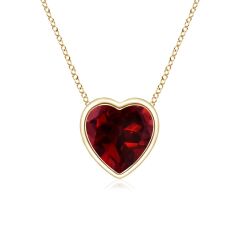 Garnet Altın Kalp Kolye