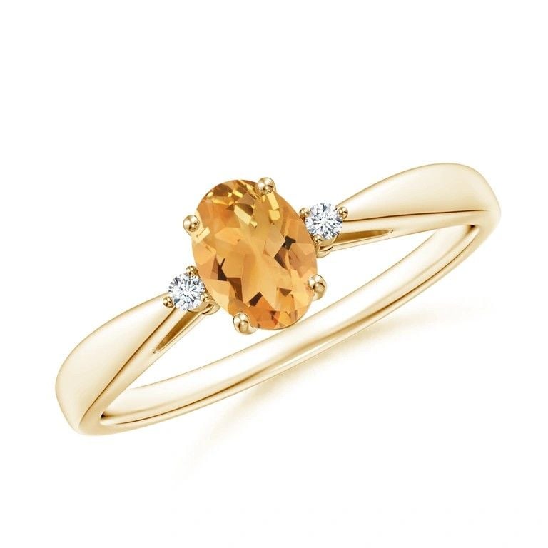 Sarı Topaz Altın Yüzük