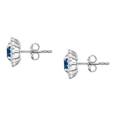 Pırlanta Safir Altın Küpe Madison