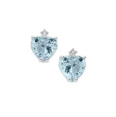 Pırlanta Altın Blue Topaz Küpe
