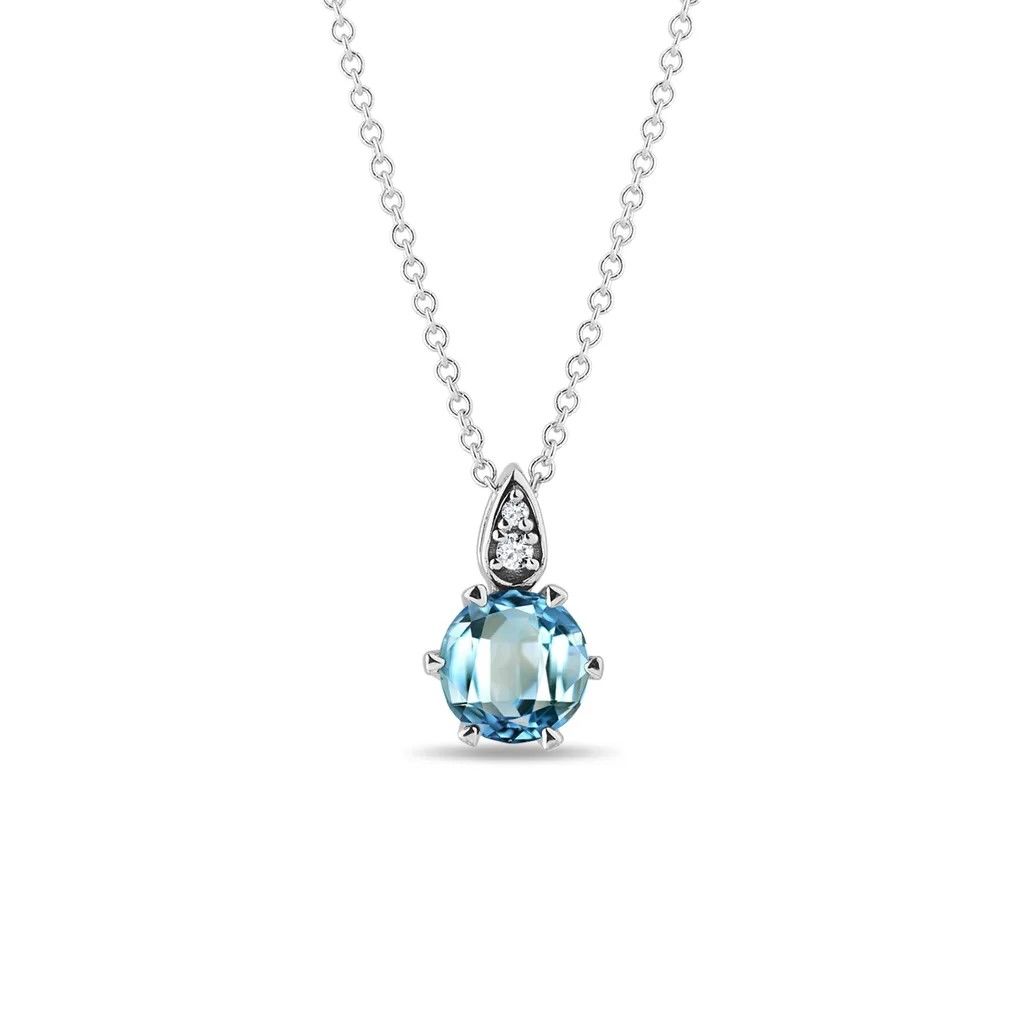 Pırlanta Altın Aquamarine Kolye