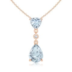 Pırlanta Altın Blue Topaz Damla Kolye
