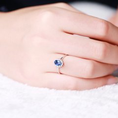Pırlanta Altın Safir Anturaj Yüzük