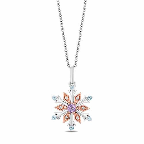 Pırlanta Ametist Blue Topaz Kar Tanesi Kolye