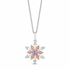 Pırlanta Ametist Blue Topaz Kar Tanesi Kolye