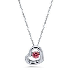 Pembe Taşlı Kalp Set