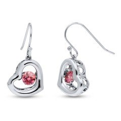 Pembe Taşlı Kalp Set