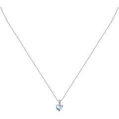 Pırlanta Altın Blue Topaz Kalp Set