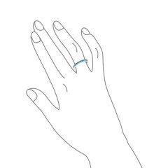 Blue Topaz Altın Tamtur Alyans