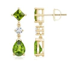 Pırlanta Altın Peridot Küpe